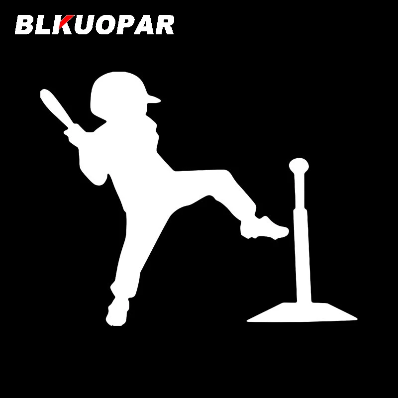 BLKUOPAR Tee Ball Player Car Sticker Sunscreen Vinyl Fashionable Creative Waterproof Occlusion Scratch VAN Car Accessories