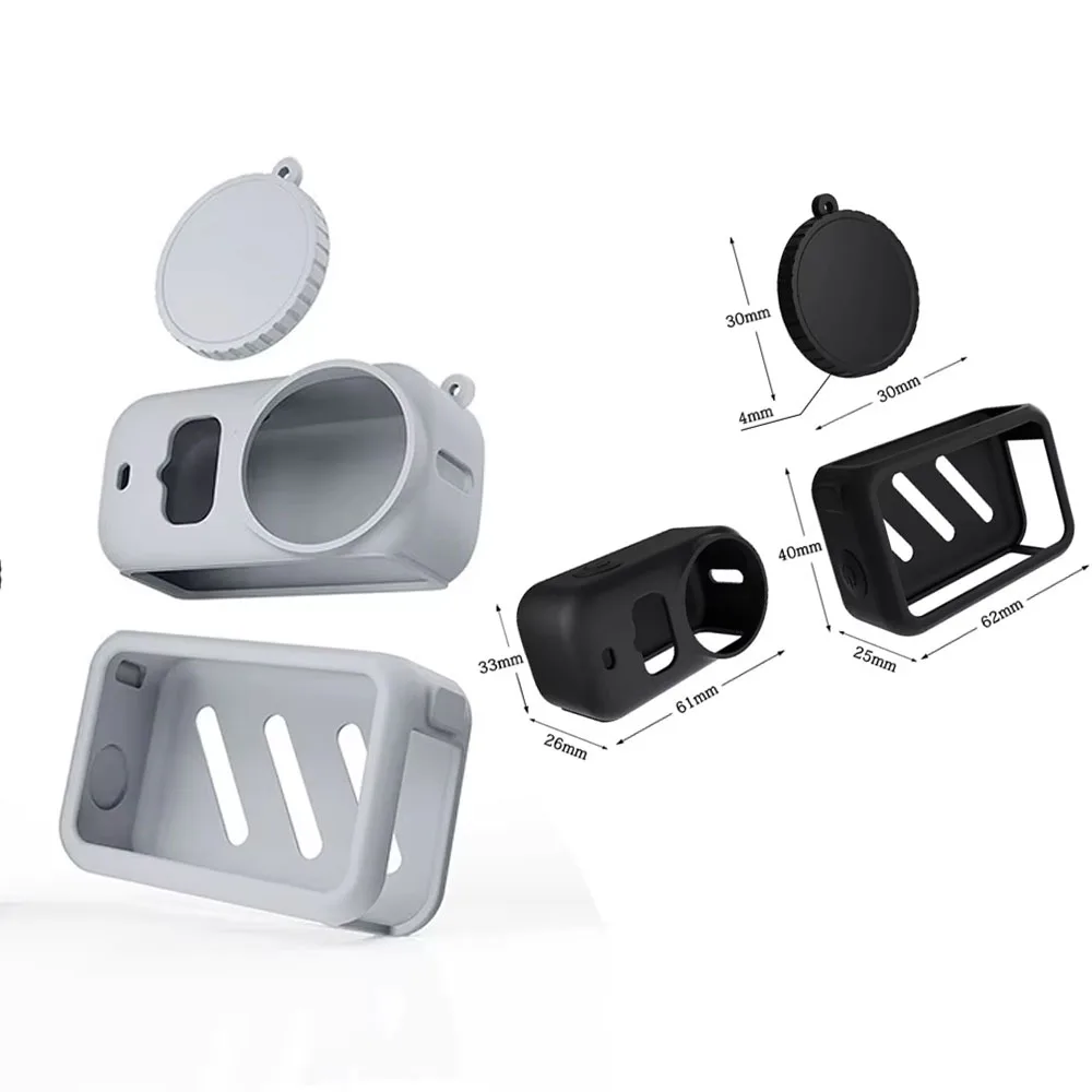 

for DJI OSMO Nano Cmera Body Protective Case and Lens Cover Silicone Gray Black