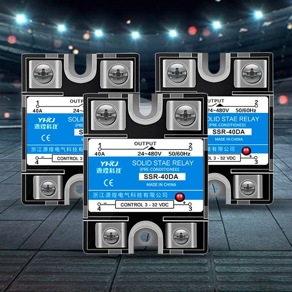 

Solid State Relay Module For Temperature Controller Single Phase SSR 10DA 25DA 40DA 10AA 25AA 40AA With Dust Cover