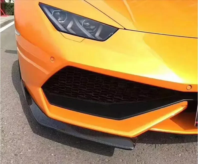 For Lamborghini Huracan LP580 LP610 2014-2020 Real Carbon Fiber Front Bumper Lip Splitters spoiler Lamp Cover Body Kit