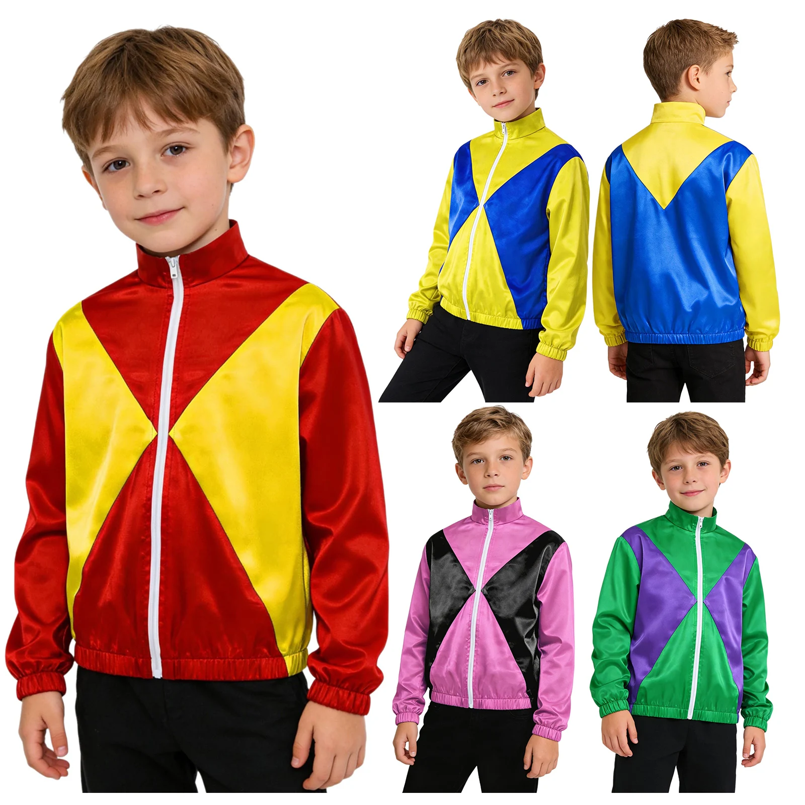 criancas-equitacao-treinador-cosplay-traje-manga-longa-ziper-jaqueta-de-cetim-casaco-piloto-para-halloween-carnaval-festa-desempenho