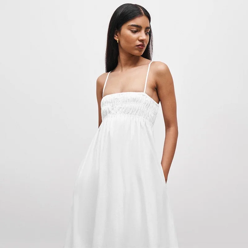 Sexy Spaghetti träger rücken freies Maxi kleid Frauen schulter frei Sommerkleid 2024 Sommerabend Abschluss ball elegante Kleidung