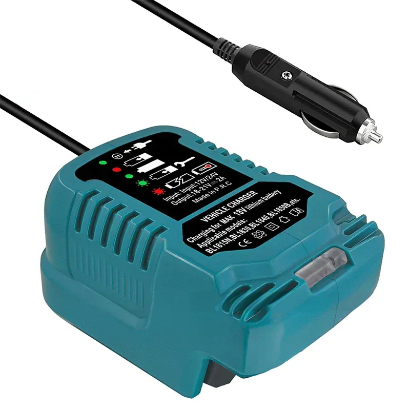 Input 12V/24V Li-ion Battery Mini Compact Car Charger for Makita 18V Li-ion Battery BL1860 BL1850 BL1845 BL1840 BL1830 BL1815