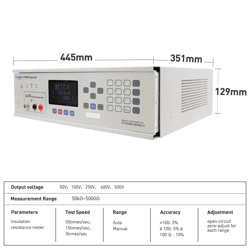 Anbai AT6830 1T OHM 1000VDC VFD DISPLAY INSULATION RESISTANCE METER WITH AUTOMATIC EQUIPMENT INTERFACE