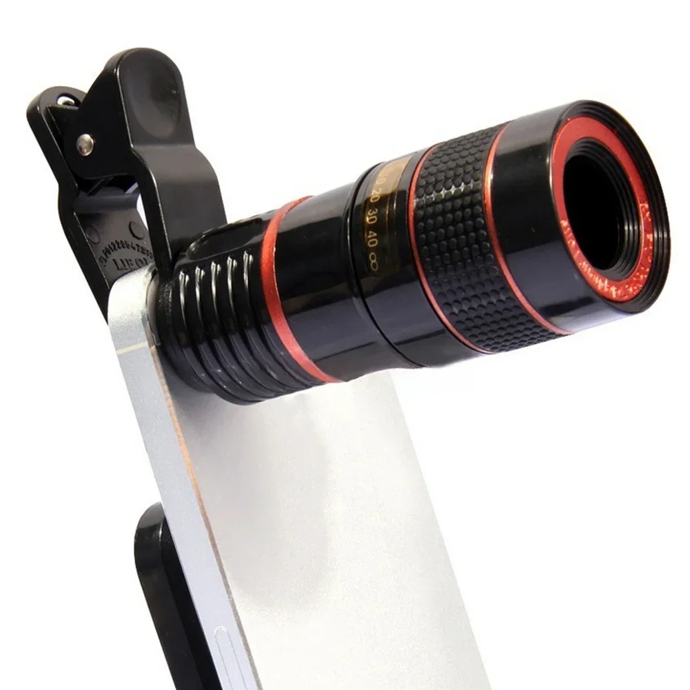 Lens Universal Clip 8/12x Zoom Phone Camera Telephoto Lens Monocular Telescope Phone Universal Optical Telescope Lens For iPhone