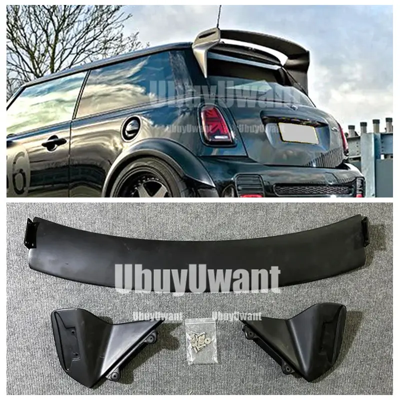 

Автомобильный Стайлинг JCW, спойлер на крышу из углеродного волокна, глянцевая отделка, сплиттер из волокна для заднего крыла, комплект для Mini Cooper R56 Ver.2.11/2.12