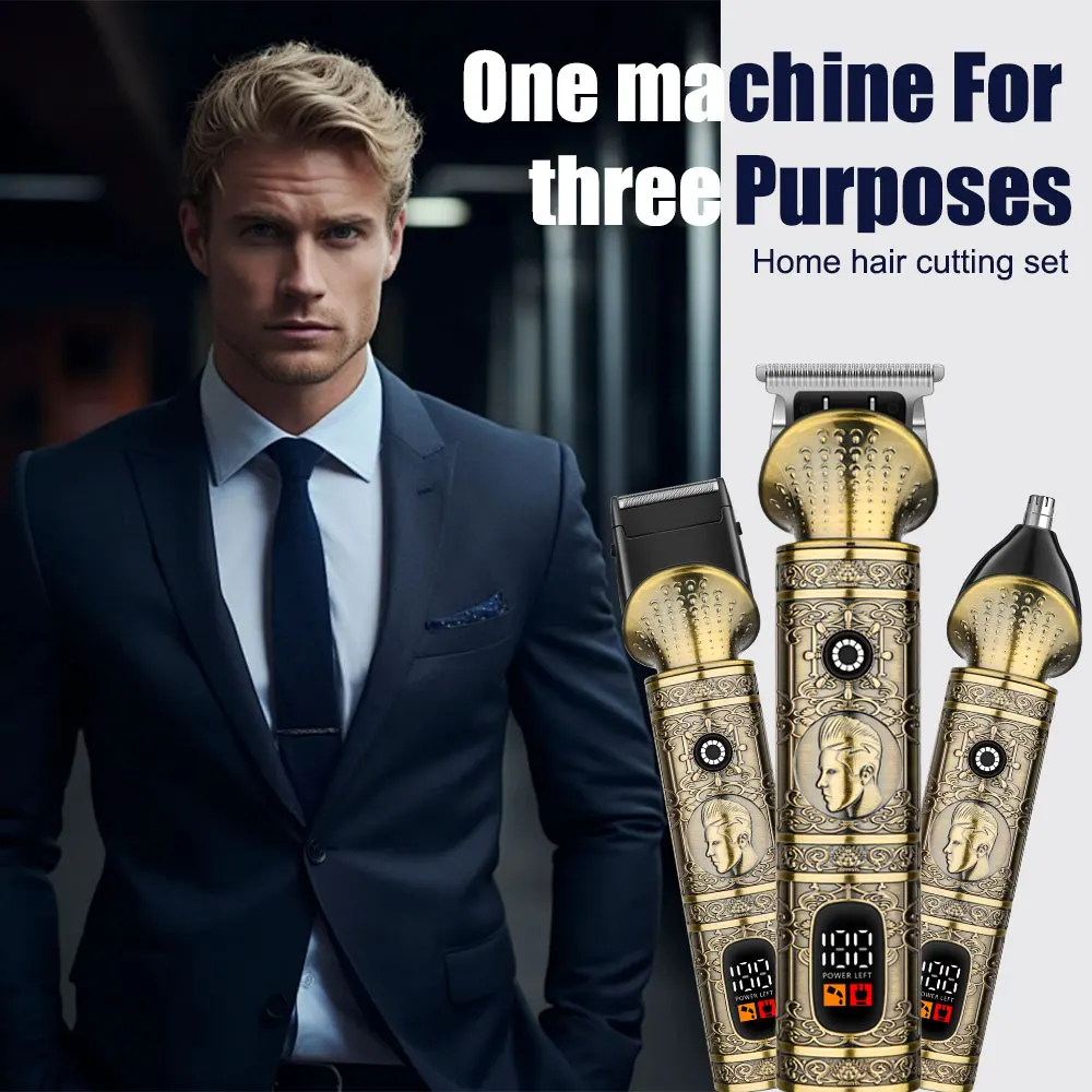 Триммер для волос HIENA T9, машинка для стрижки волос, профессиональная машина для стрижки волос, металлическая винтажная беспроводная машинка для стрижки волос со съемным лезвием для мужчин