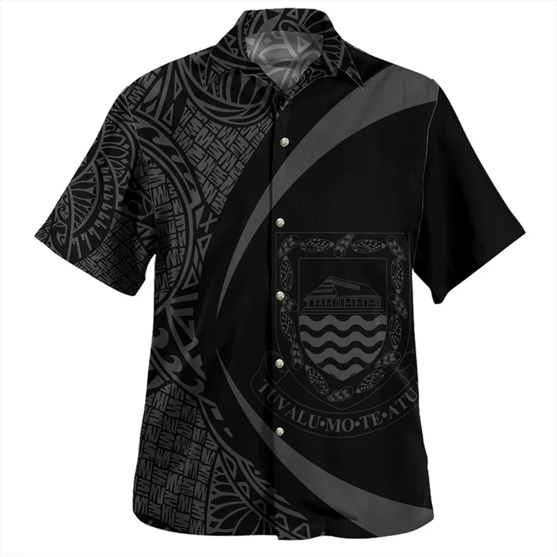 

Summer Vintage 3D Polynesian Tuvalu Emblem Printed Shirts Tuvalu Flag Graphic Short Shirts Men Fashion Streetwear Shirts Blouses