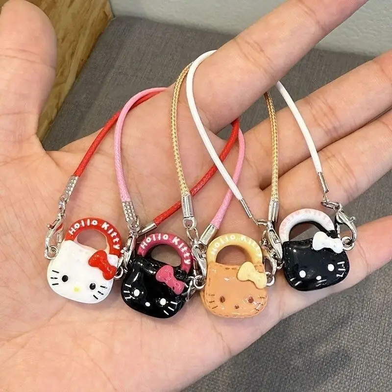 

Аниме-брелок Hello Kitty в виде кукольного домика, мультяшный кулон-ключница, мини-сумочка, подвеска в форме сердца для девочек, кавайная модель игрушки, подарки