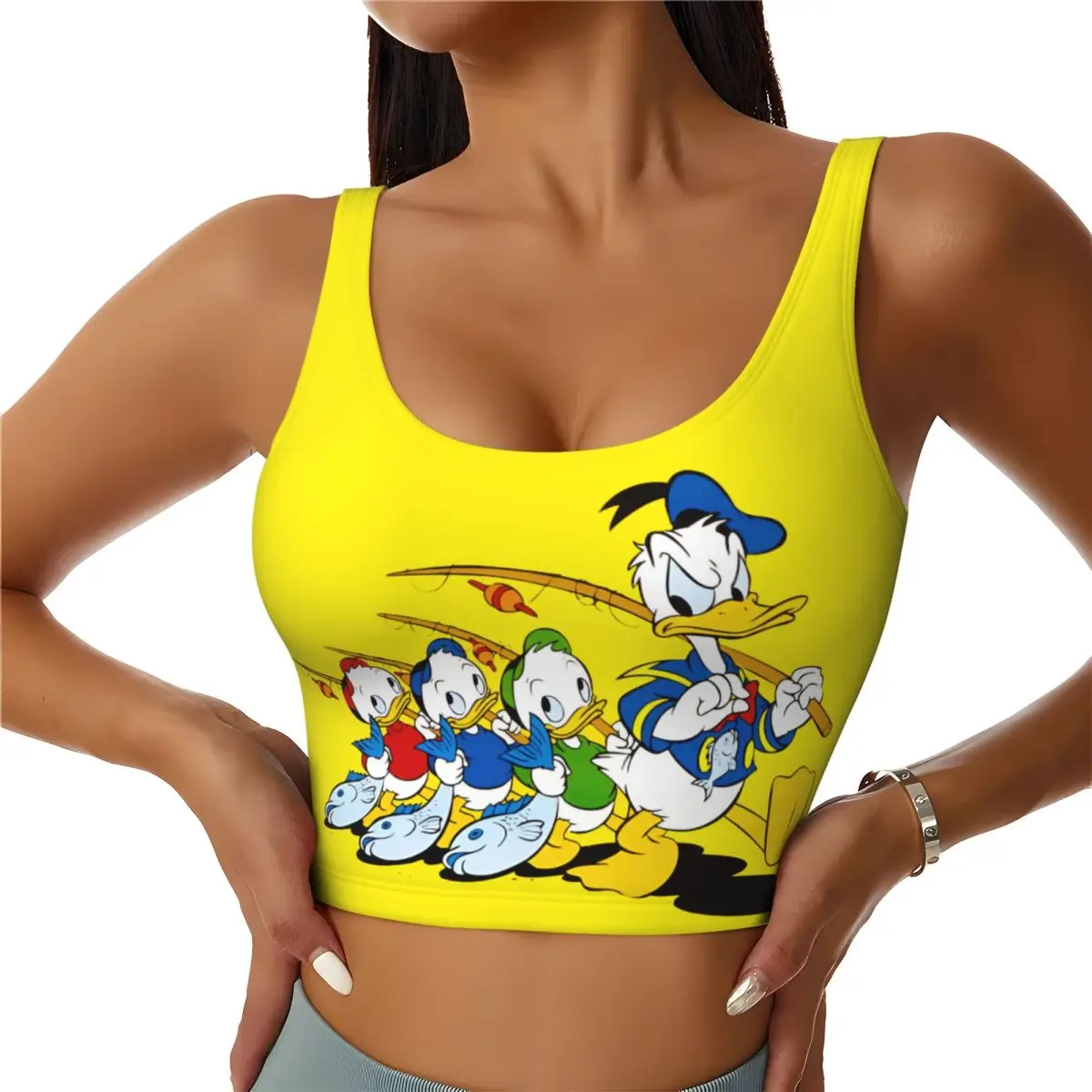 

Custom High Impact Donald Duck Anime Mangas Sports Bra Women Gym Workout Yoga Crop Top