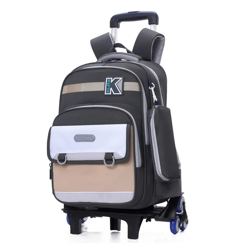 新登場-大容量-防水-小学生用-リュックサック-キャスター付き-階段昇降用-負荷軽減-ハイキングバッグ