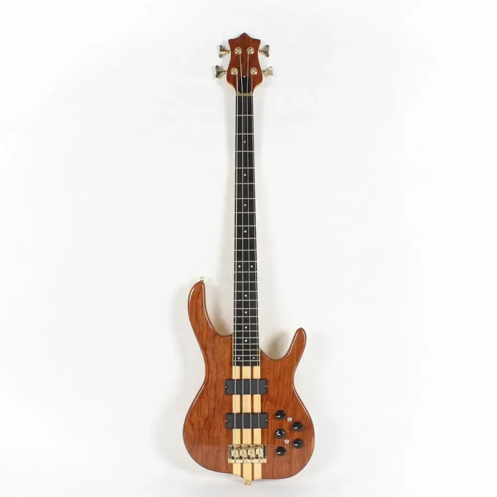 high quality custom OEM made in china  neck thru through body 4 four string ebana electric bass guitar