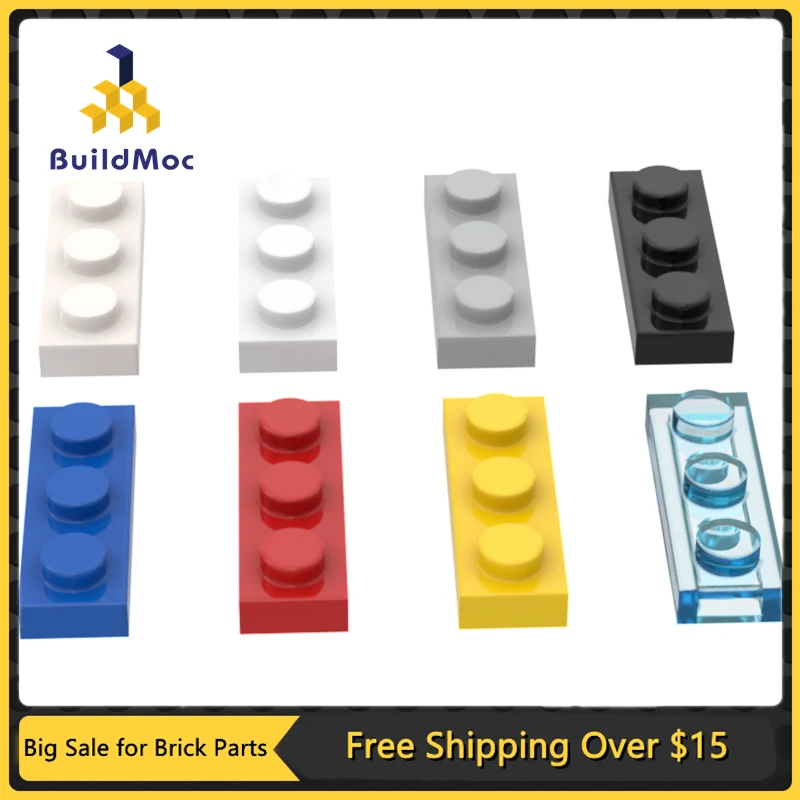 

10Pcs MOC Compatible Assembles Particles 3623 Plate 1 X 3 for Building Blocks Parts DIY Story Educational Gift Toys