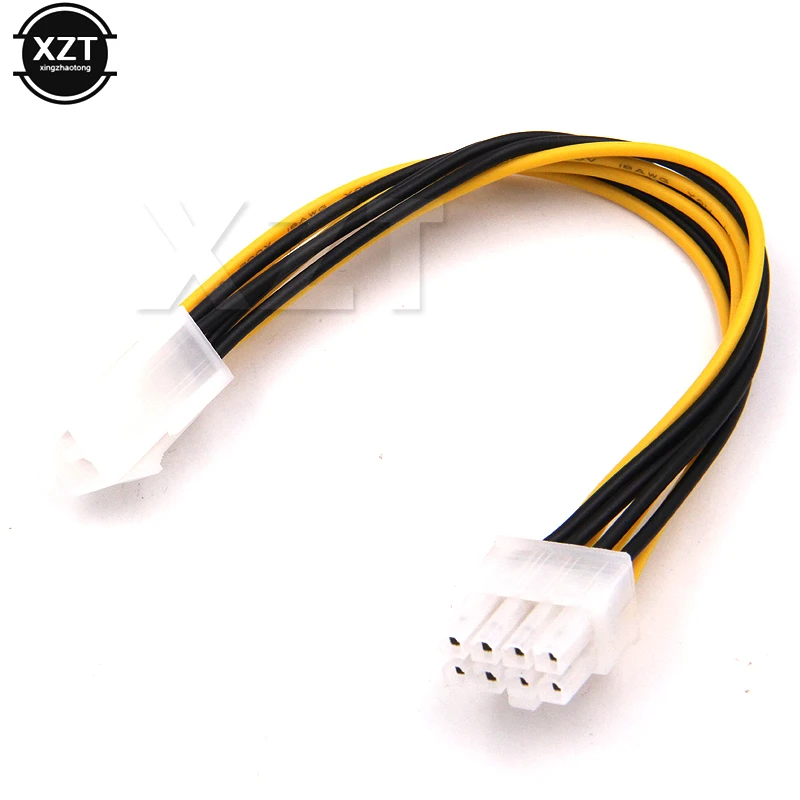 Hot Sales 4 Pin Male to 8 Pin CPU Power Supply Adapter Converter ATX Cable 12V