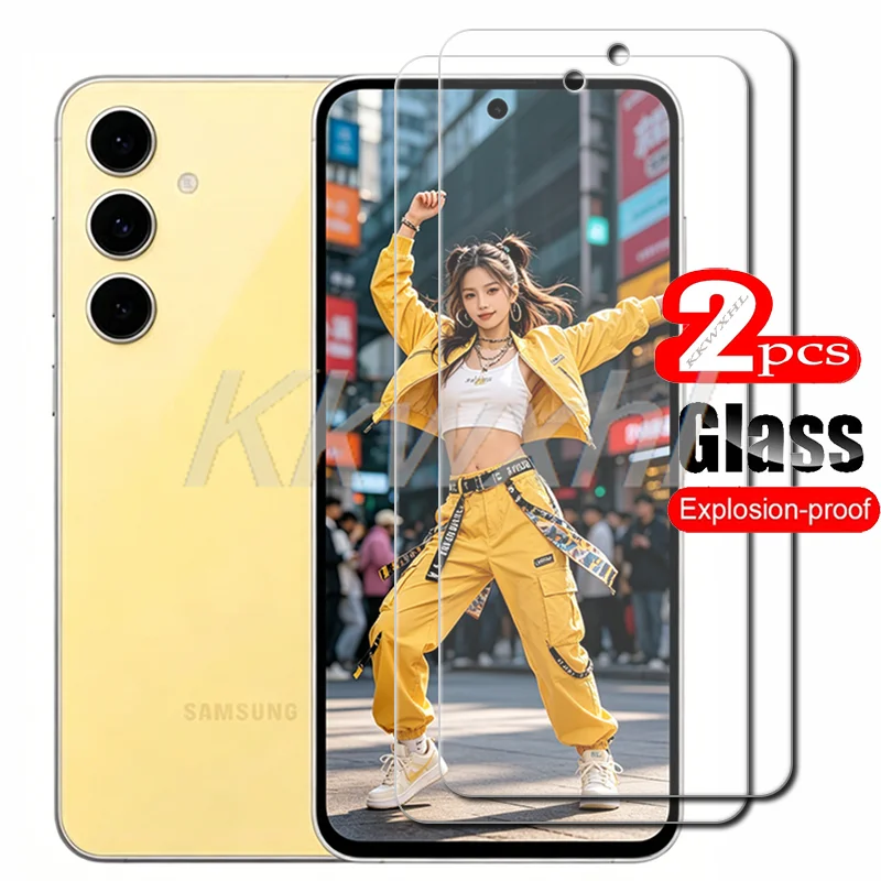 1/2PCS 9H HD FOR Samsung Galaxy S24 FE Tempered Glass Cover ON GalaxyS24FE S24FE 6.7" Screen Protector Transparent Film