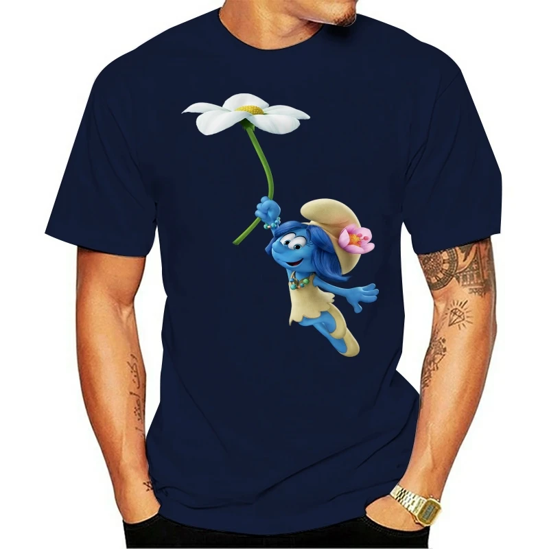 Smurfette t shirt printingsimple stylet shirt dressCasualSoft