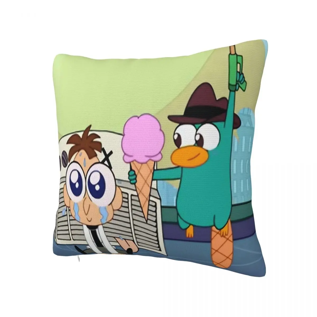 Pillow Cover Perry The Platypus Design Cushion Cover P-Phineas and F-FerbS Novelty Pillow Case Sofa Home Decoration Pillowcases