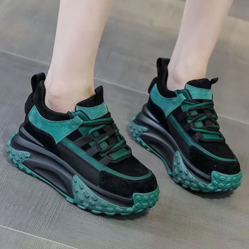 

Ladies Footwear 2024 New Korean High on Platform Women's Dad Shoes Designer Luxury Aesthetic Original 39 Arrival Quality Offers