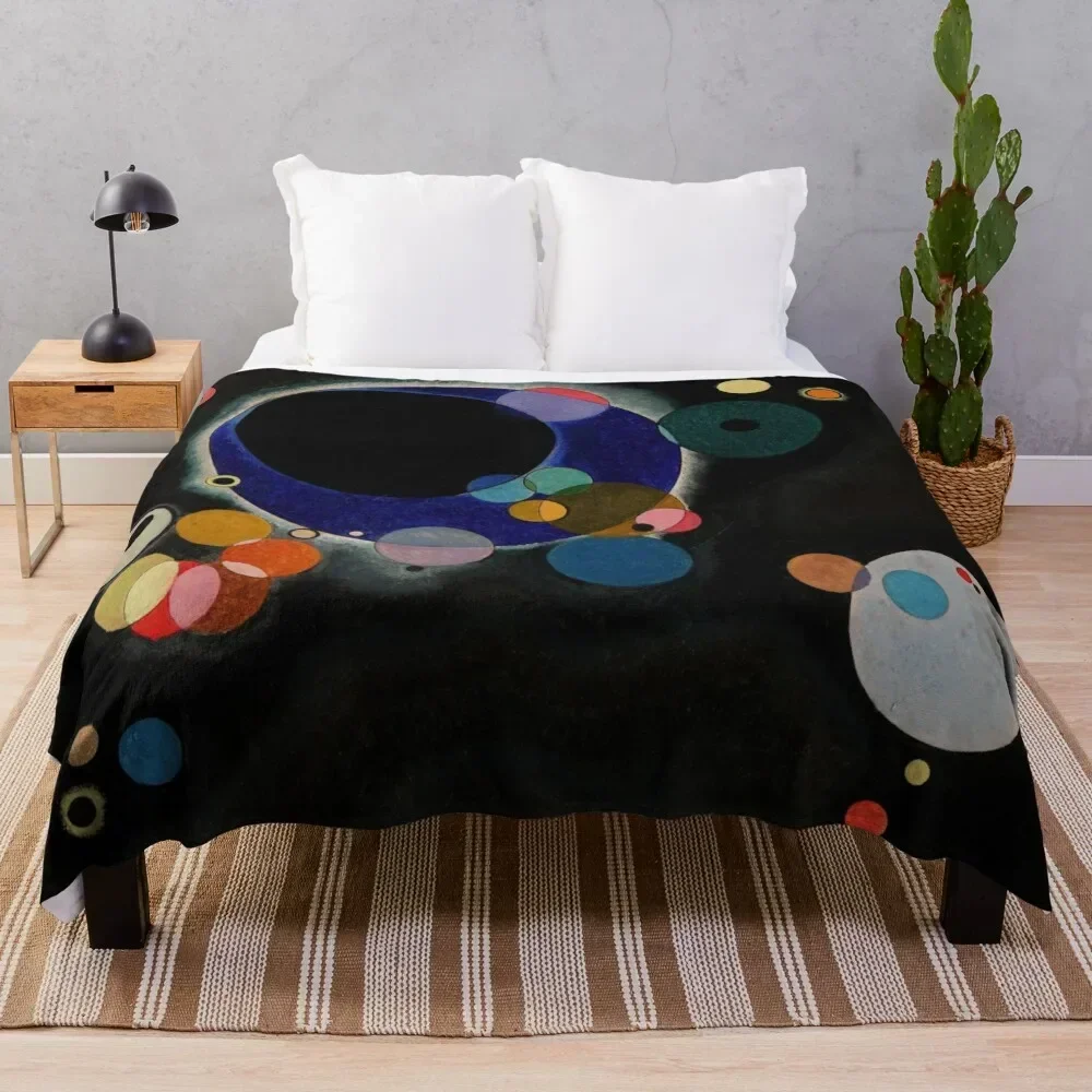 

Wassily Kandinsky - Several Circles - Bauhaus Art Throw Blanket Durable Warm Blanket for Daily Home Use