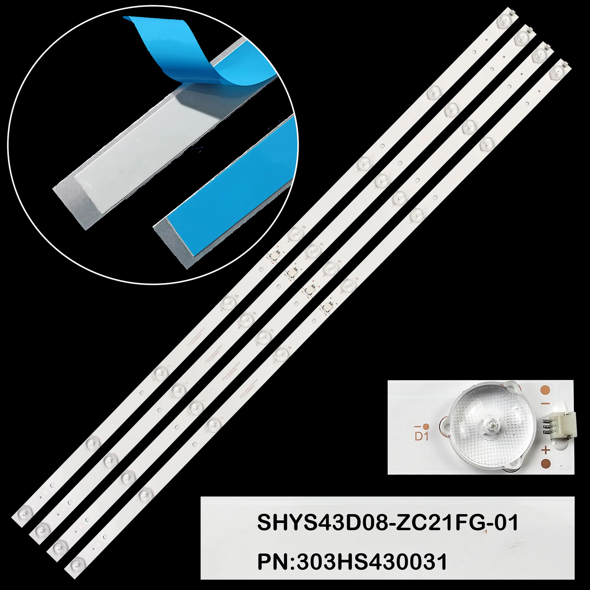 

LED BackLight Strip For 43LEX-5007/FT2C/RU SHYS43D08-ZC21FG-01 PN:303HS430031 43LEX-5007/FT2C