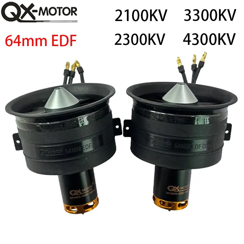 QX-Motor 64mm EDF 12Blades Ducted Fan 2100KV 2300KV 3300KV 4300KV CW CCW with QF2822 Brushless Motor For RC Jet Plane Toy Parts