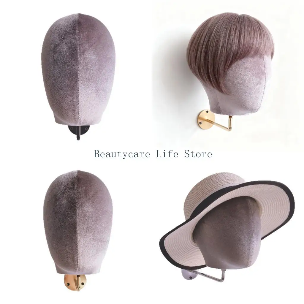 652C Detachable Wig Mannequin Head Stand Salon Display Cap Holder Heavy Duty Plastic Iron Frame Easy Storage Design