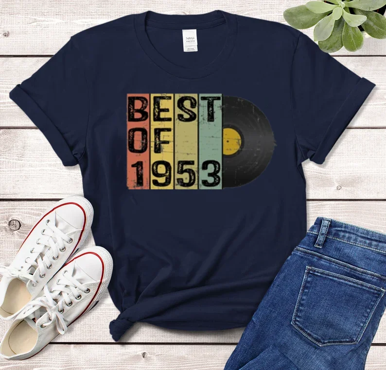 Vintage Best of 1953, 68th Birthday Gift For Men Women For Him Her Retro Birthday Party 100%cotton Shirts kawaii Unisex goth y2k