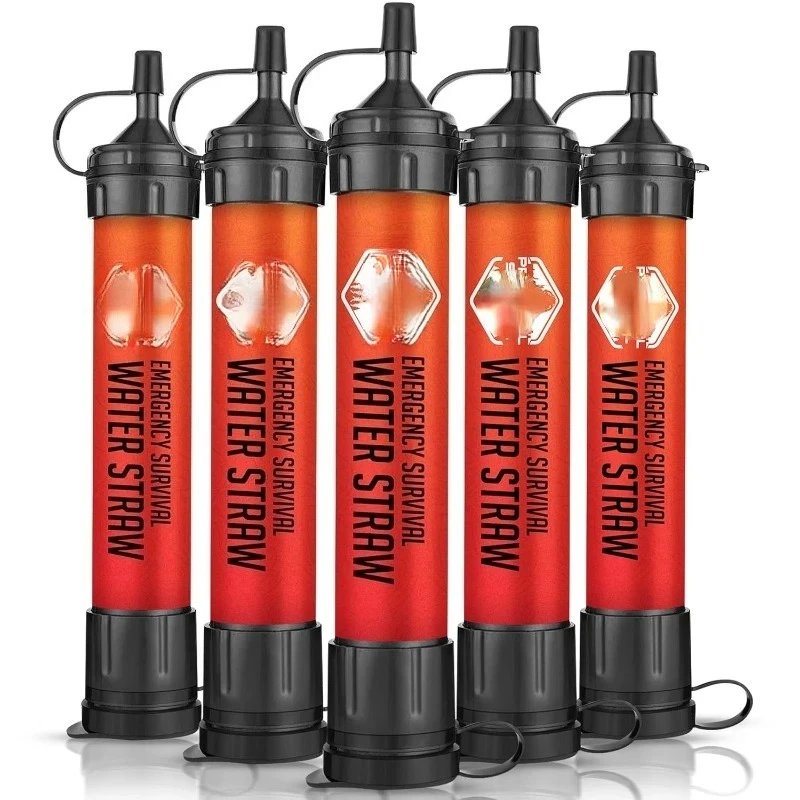 توصيل مجاني، 5 شفاطات مائية عالية السعة للبقاء على قيد الحياة في حالات الطوارئ - فلتر شخصي للتخييم والمشي لمسافات طويلة والسفر وركوب الدراجات والبقاء على قيد الحياة #1