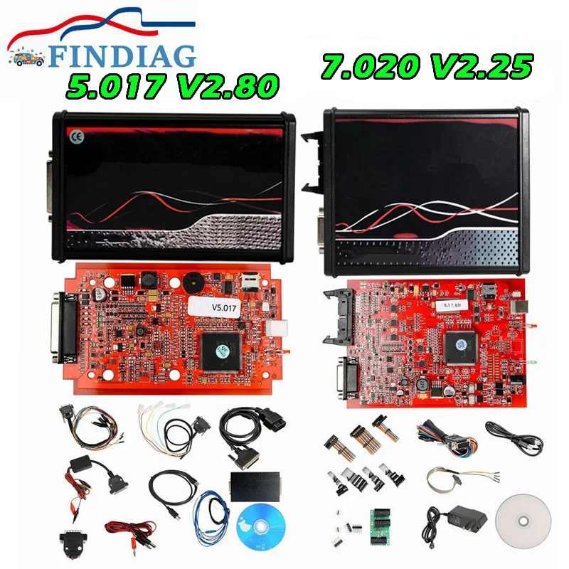 Newest V2.80 EU Red KTAG V7.020 4 LED 2.25 SW Online KESS V5.017 K-TAG 7.020 Master KESS 5.017 OBD2 Tuning ECU Programmer