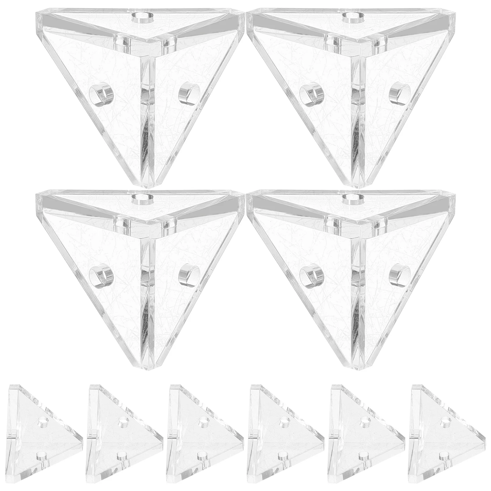 10 Pcs Triangular Bracket Corner Brackets Mending Plate Triangle Shelf Joint Fastener Detachable Acrylic Braces Mounting for