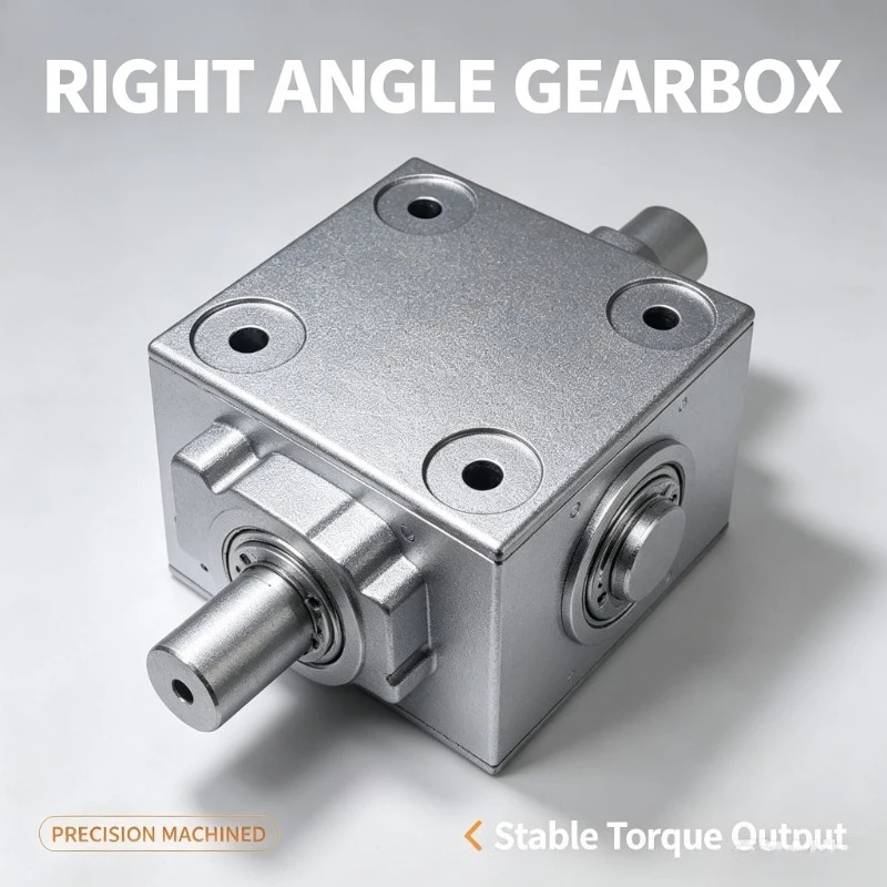 T-Type 3 Output Shaft 90 Degree Reverse Gearbox, 2.5 Module 16 Teeth Small Right Angle Steering Gear Reducer