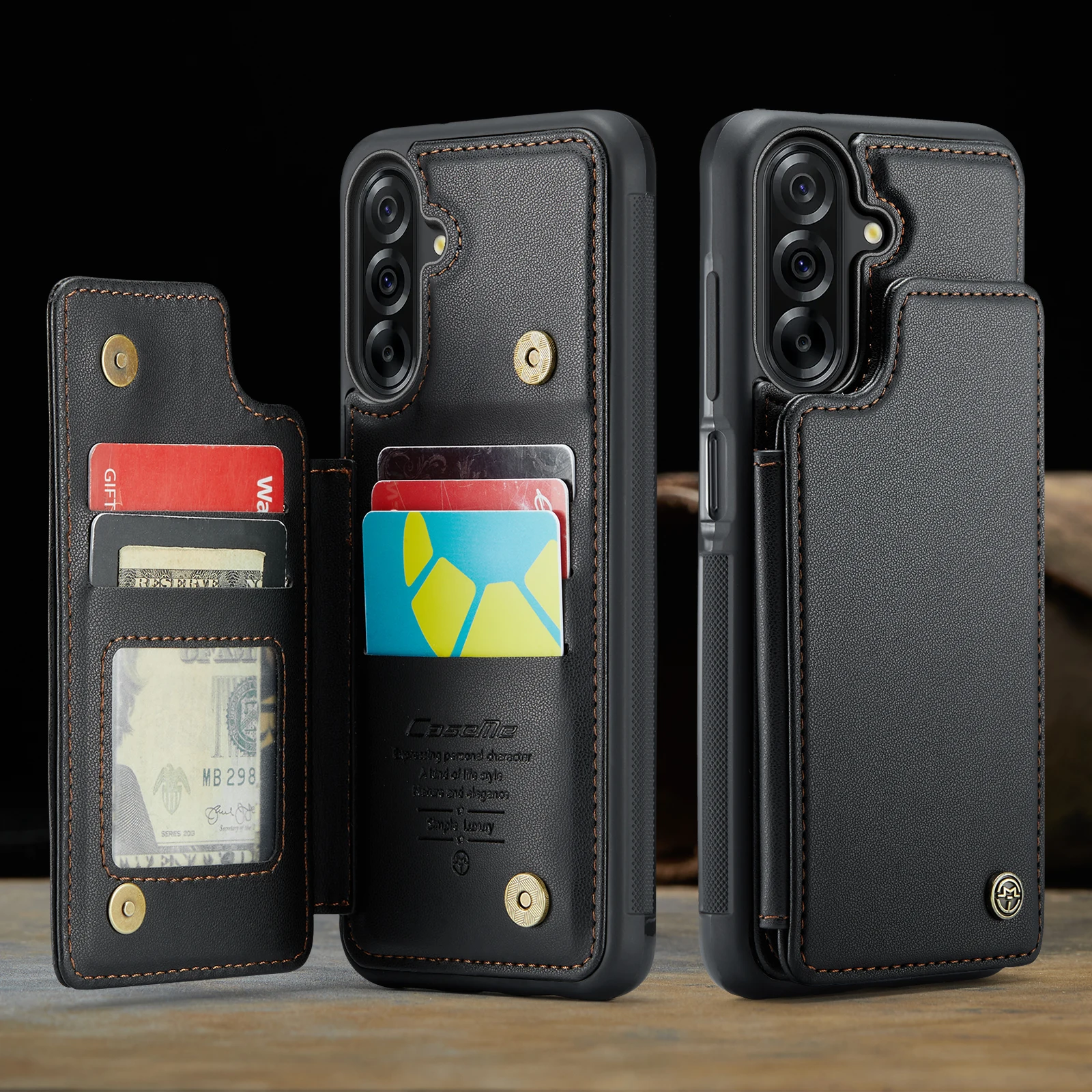 

S25 FE, CaseMe-C22 Wallet Card Holder Case for Samsung Galaxy S25 S24 S23 S22 S21 S20 Ultra Plus A17 A16 Leather Cove Protectorr