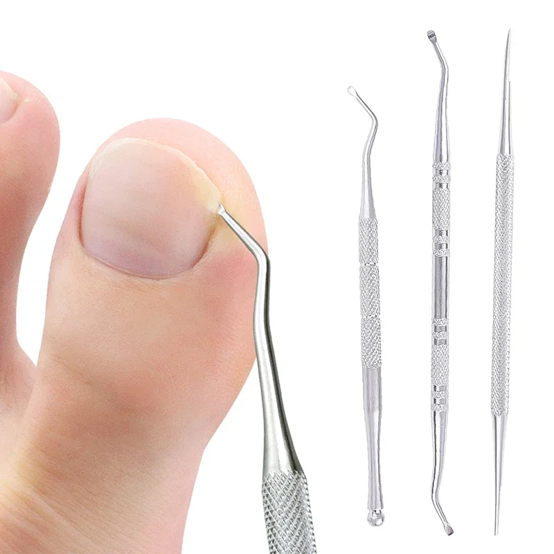 Toe Nail Care Hook Double Ended Ingrown Toenails Correction Lifter Professional Stainless Steel Manicure Pedicure Toe Care Tools