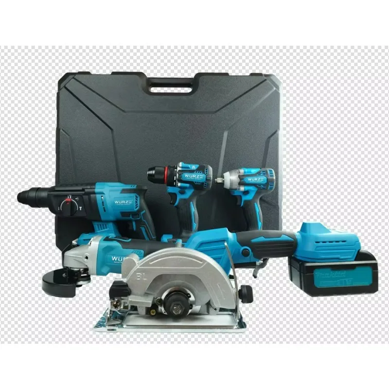 

5-in-1 Brushless Lithium Drill High-power Electric Wrench, Angle Grinder, Battery Combination Electric Tool Set