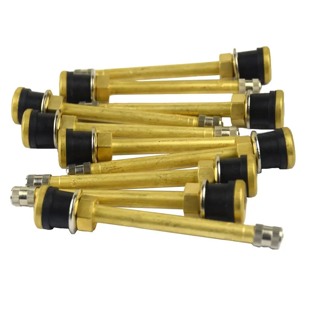 10 Pieces TR572 Brass Truck Tire Valve Stems for All Aluminum/Steel Wheels