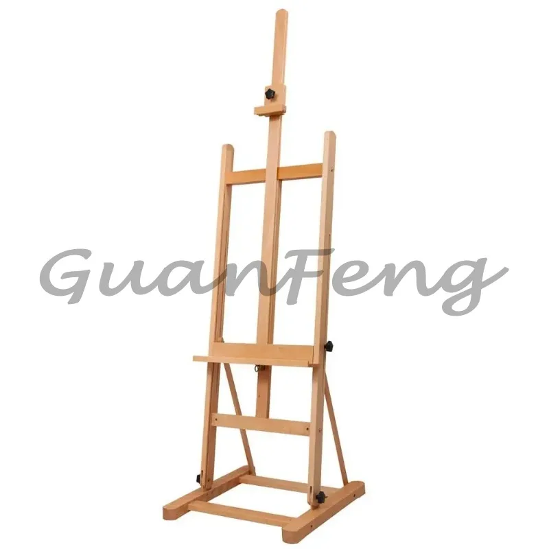 The latest beech wooden floor easel beech stand for displaying paintings, portraits