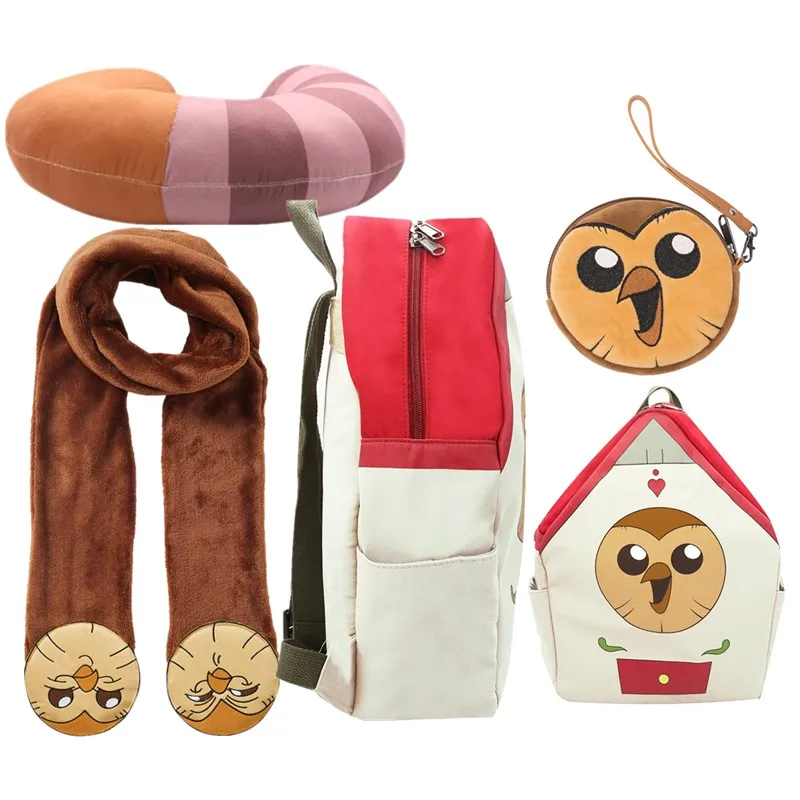 

Худи с надписью "Сова" Cos House шарф для косплея, U-образное плюшевое ожерелье, подарки на Хэллоуин, карнавальный костюм, аксессуары для взрослых/детей