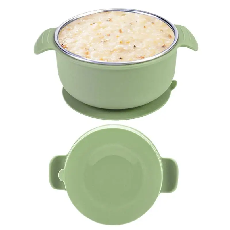 

Baby Bowls With Suction Spill Proof Bowls Anti Scald Food Container Feed Supplies Stainless Steel Snack Plates For Led Weaning