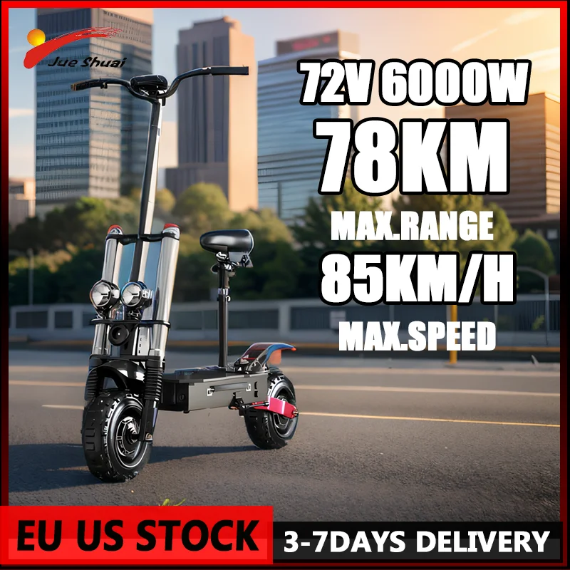 85KM/H 3 Speed Mode Electric Scooter 72V 6000W Powerful Dual Motor Scooter Electric 78KM Long Range EScooter 11