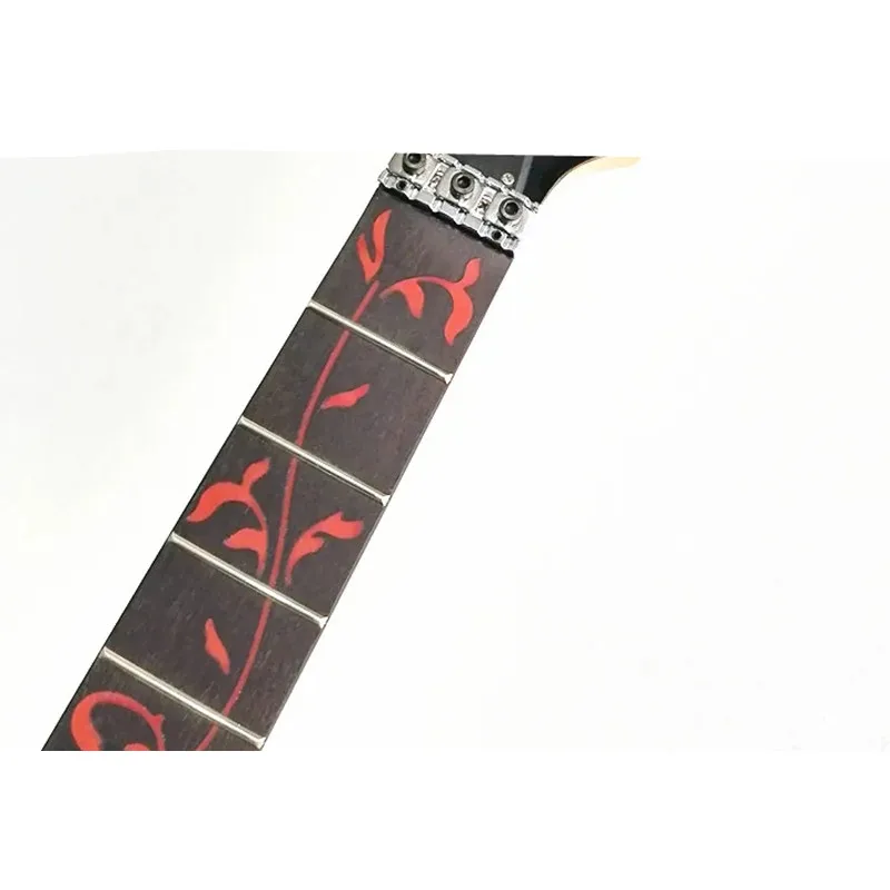 24 Frets Inlay Red Tree Of Life Electric Guitar Neck Rosewood Fingerboard Guitar Strings Lock Guitar Accessories Parts