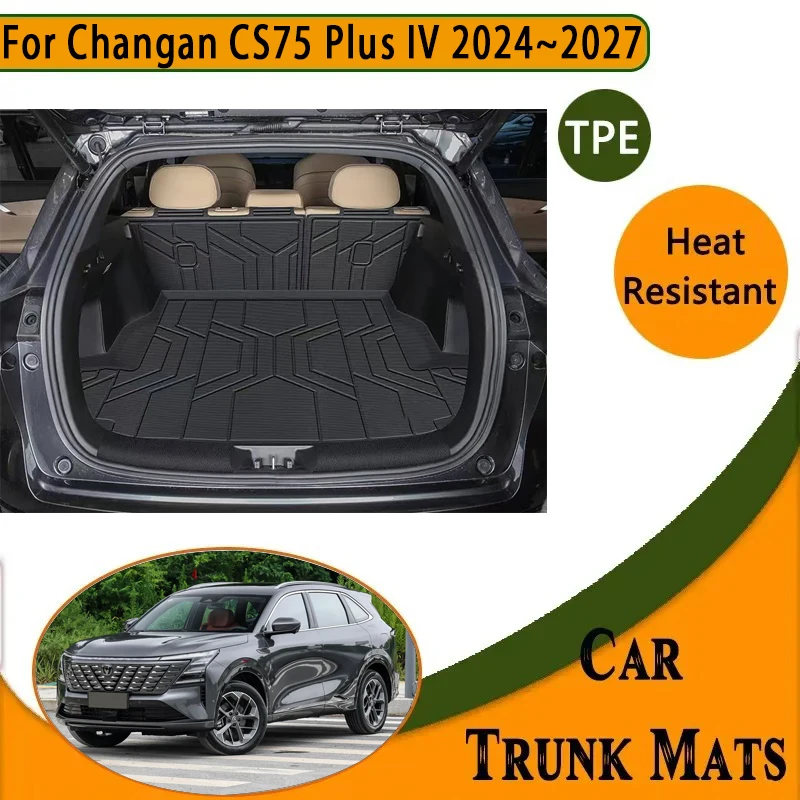 

Car Rear Trunk Mats For Changan CS75 Plus IV MK4 2024 2025 2026 2027 Waterproof Cargo Liner Carpets Storage Pad Auto Accessories