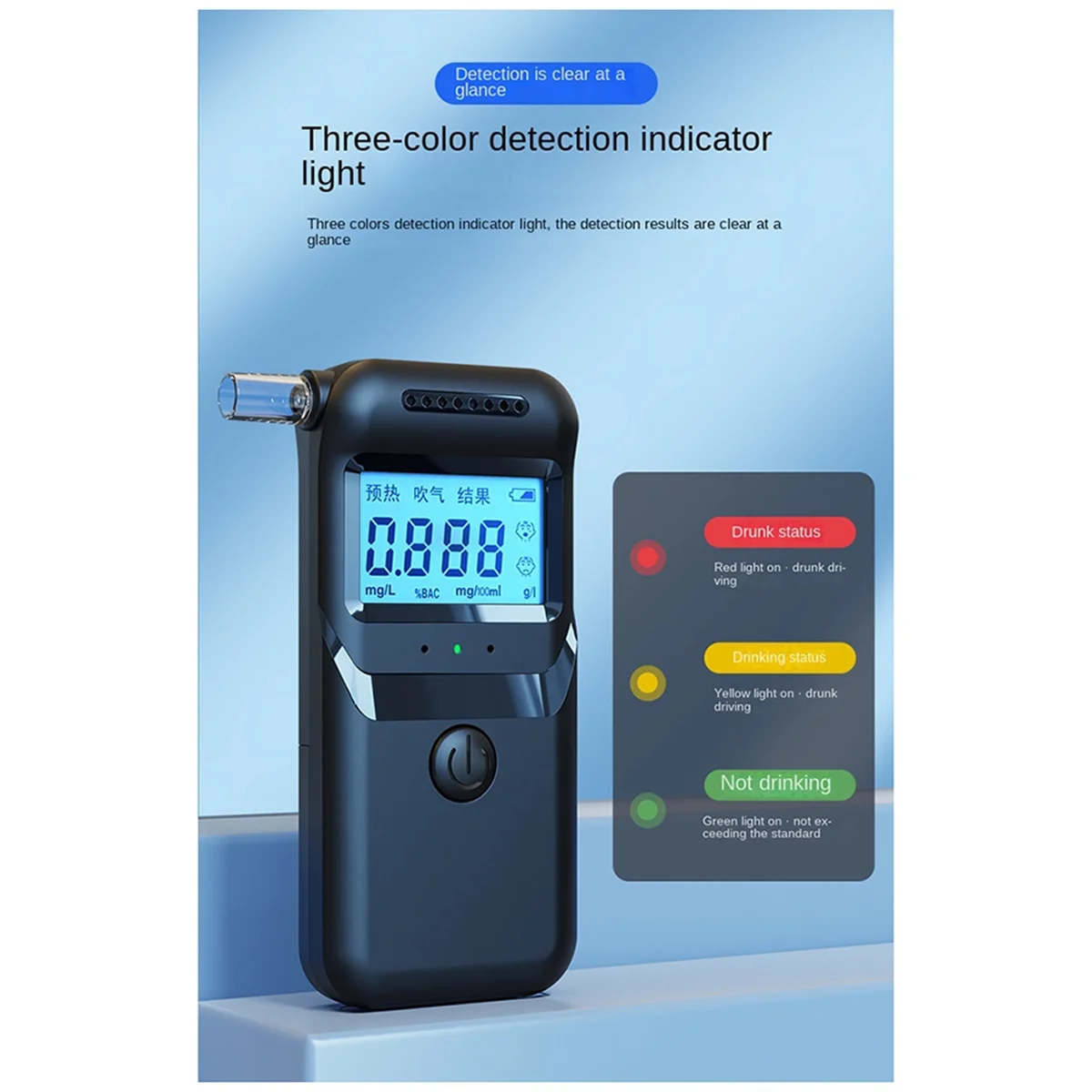 Digital Alcohol Tester Professional Alcohol Detector Breathalyzer Police Alcotester LCD Display Drunk Driving Test