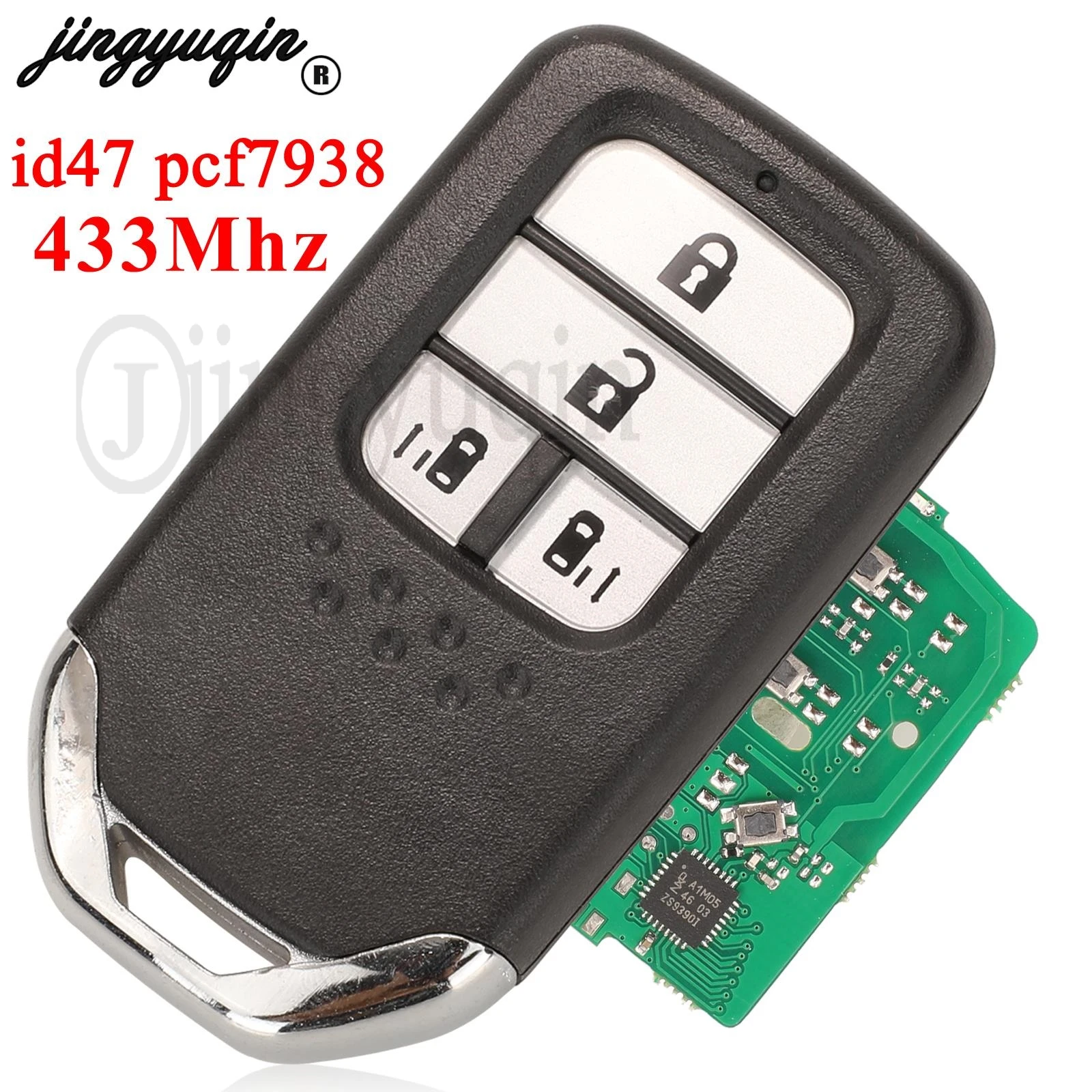 

jingyuqin 4 Buttons 433MHz Car Remote Key For Honda Odyssey URV XRV VENZEL HRV id47 pcf938 Chip Fob Replacement