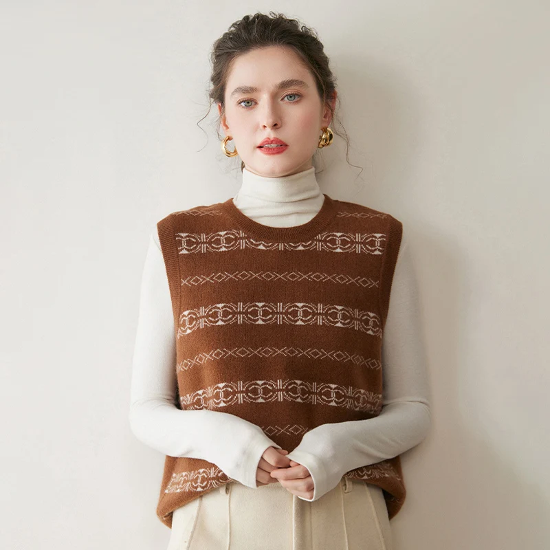 

Изысканный круглый жилет Ne Svel Camere, свободный вязаный свитер Ba, женский топ с разрезом и вышивкой, удобный топ для поездок на работу