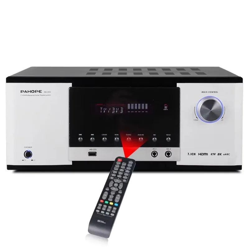 7.1 Cha-nnel Ho-me Theater System Power Amplifier High-Power 3-D/4K DTS H-D Digital Sound Amplifier Av Receivers with BT