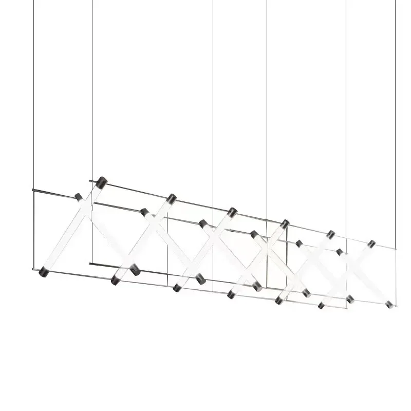 Nordic Minimalist Modern Strip Mazar Silver Gold Dining Room Living Room Combination Center Kitchen Chandelier Decorative Jig image 6