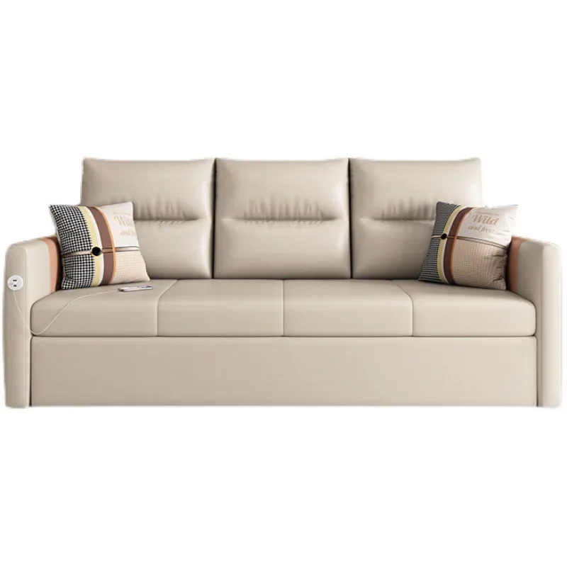 

Sofa bed multi-functional foldable small apartment living room light luxury double