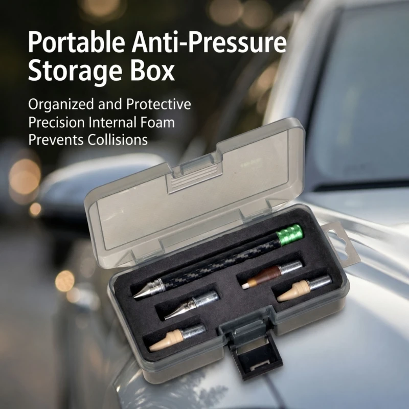 Manual Body Repair Pen with Multiple Steel Working Ends, Pen-Style Hand Tool and Storage Case for Routine Vehicle Service Ta