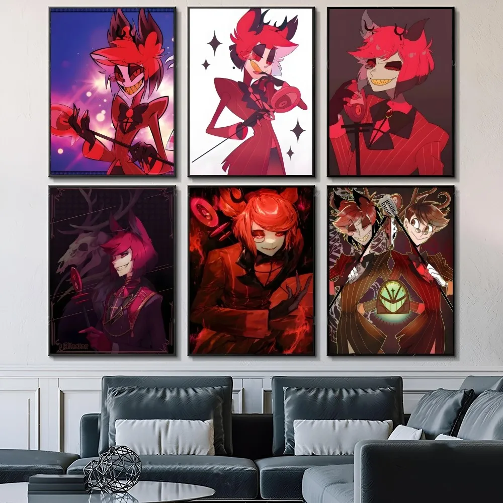 Hazbin H-Hotel Anime Character Alastor  Self-adhesive Art Waterproof Paper Sticker Coffee House Bar Room Wall Decor