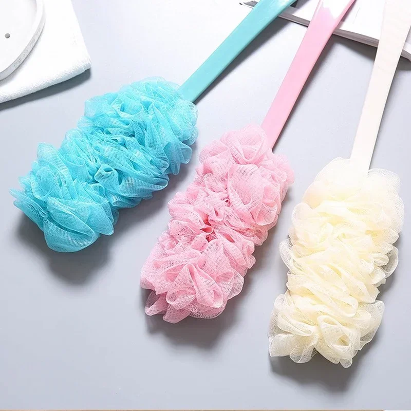 Fashion New Long Handle Hanging Soft Mesh Back Body Bath Shower Scrubber Brush Sponge For Bathroom Hot Sale Shower Brush